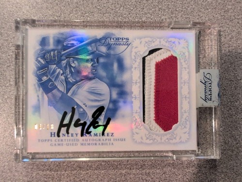 2015 Topps Dynasty Hanley Ramirez Auto Game Used 3 Color Jersey Patch /10 