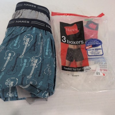2 Pair Men's Hanes Boxer Modern Prints Size XL/XG Open Package