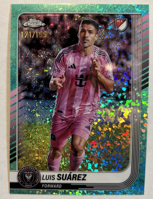 2025 Topps Chrome MLS Luis Suarez Aqua Mini-Diamonds /199 #31 Inter Miami