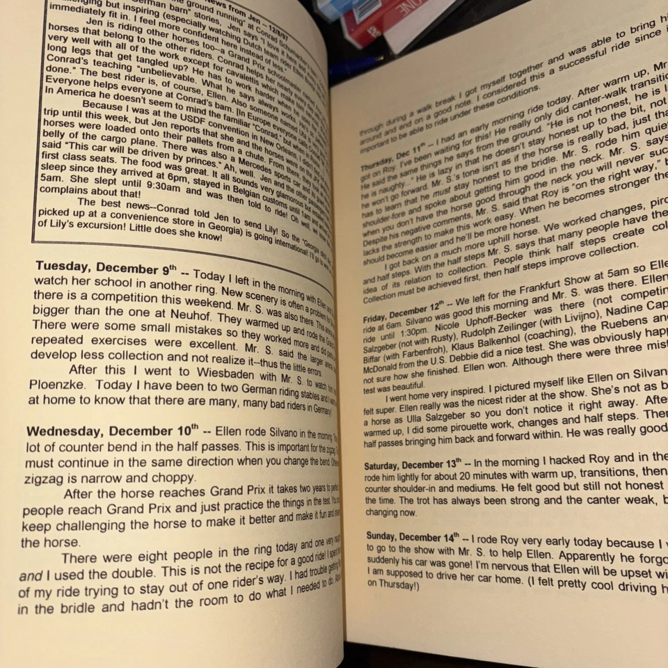 1998 Equestrian Training Journal Jennifer Baumert Hofgut Neuhof Germany Dressage - Image 4 of 4