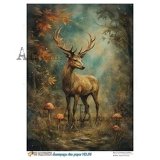 Shimmer Stag #96 | A4 Rice Paper | Paper for Decoupage | AB Studios