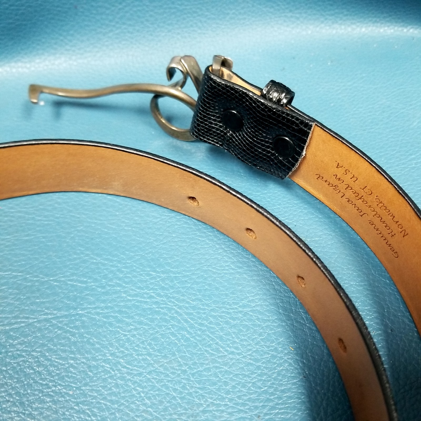 Trafalgar Black Java Lizard Leather VS Buckle Bel… - image 5