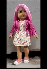 American Girl Truly Me #87 Doll 18" | Magenta Pink Hair Blue Eyes Dress