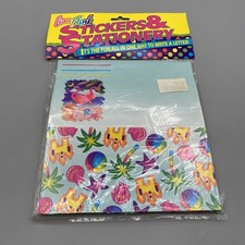 Lisa Frank Postalettes Beach Flamingo Stickers Stationary Set Letter Envelope