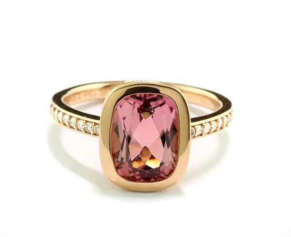 Turmalin-Diamant-Ring 2,93 ct "Sparkling" 585er Roségold Wert 4.000 Euro neu