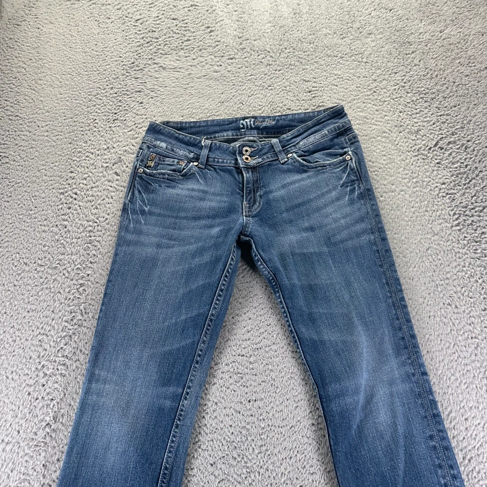 Pantalones de mezclilla Miss Me Tacoma para mujer 29x33 azul algodón pierna ajustada desteñida Wewstern Foto 2 de 4