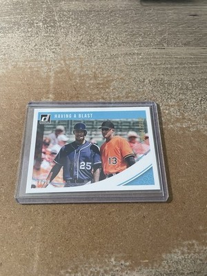 2018 PANINI DONRUSS BYRON BUXTON MANNY MACHADO #212 TWINS ORIOLES SP # D /10