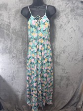 Nevena Rae Woven Floral Maxi Dress M Front Tie Cottage Fairy Spring Feminine