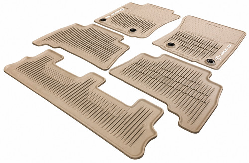 LEXUS OEM Factory 5pc All Weather Floor MAT Set W/3rd Row 2014-2019 GX460 Brown