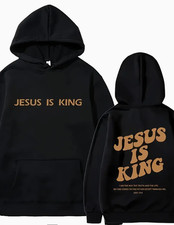 Men's Christian Graphic Hoodie - "Jesus Is King" Hooded Sweatshirt