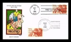 DR JIM STAMPS US COVER AGING TOGETHER FDC DUAL CANCEL COLLINS HAND PAINTED