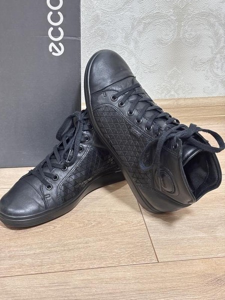 Women Ecco Boots Black Leather 38 #3QWF