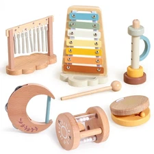 Baby Musical Instruments-Montessori Wooden Musical Toys for Toddlers | Modern...