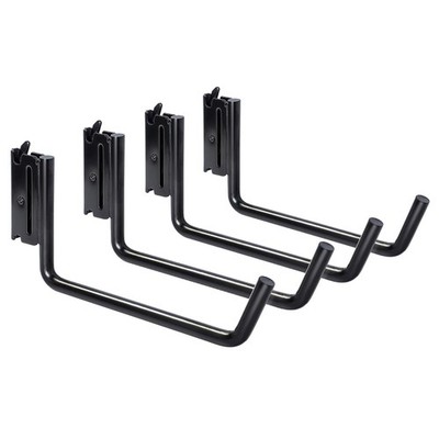 4-Pack 6'' E-Track Extended Flat J Hooks, Heavy Duty E Track Ladder Hooks, Bla...