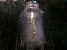 Vintage Ball Mason Jar One Quart With Embossed Fruit Emblem