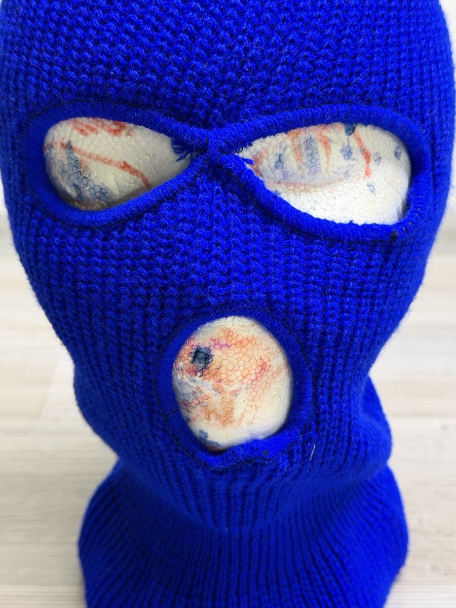 TELOPLAN テーロプラン Atitaya balaclava ブルー Vintage Knit Ski Mask 80s 90s Balaclava Robber 3 Hole Full Face