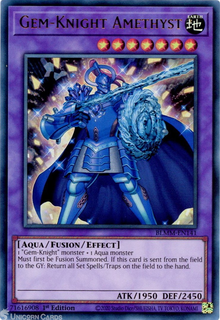 BLMM-EN141 Gem-Knight Amethyst : Ultra Rare 1st Edition Mint YuGiOh Card