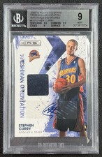 STEPHEN CURRY BGS 9 2009 ROOKIE & STARS #6 FRESHMAN ORIENTATION JERSEY AUTO /25
