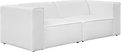 Mingle Modern 2-Piece White Sectional Sofa Set for Stylish Living