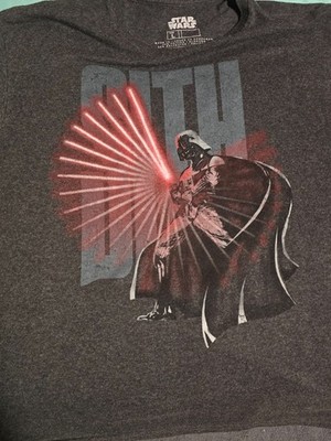 star wars darth vader large t-shirt black red lightsaber sith lord