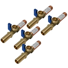 5 Pc XFITTING Washing Machine Valve w. Hammer Arrestor, 1/2" MIP x 3/4 MHT, Blue