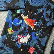 Blizzard Bay Sweater Mens Small Space Cat Chr...
