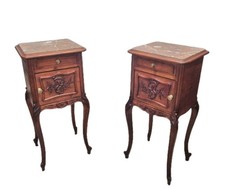 Zwei Nachttische Beistelltische Schränkchen antik Louis Philippe Frankreich  