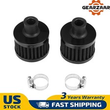 Crankcase Breather 12mm Turbo Vent Air Filter Universal For Car Motorcycle 2pcs