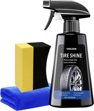 Tire Shine Spray High Gloss Tire Coating Wet Look Dressing for Black Tires & Rub