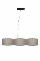 Pendelleuchte Wohnzimmer Leinen Schwarz Beige E27 L:100 Cm HäNgelampe Esszimmer