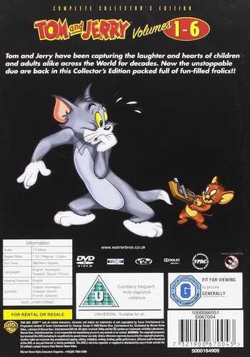 Tom And Jerry: Complete Volumes 1-6 (DVD) Tom and Jerry (UK IMPORT) - Picture 3 of 4