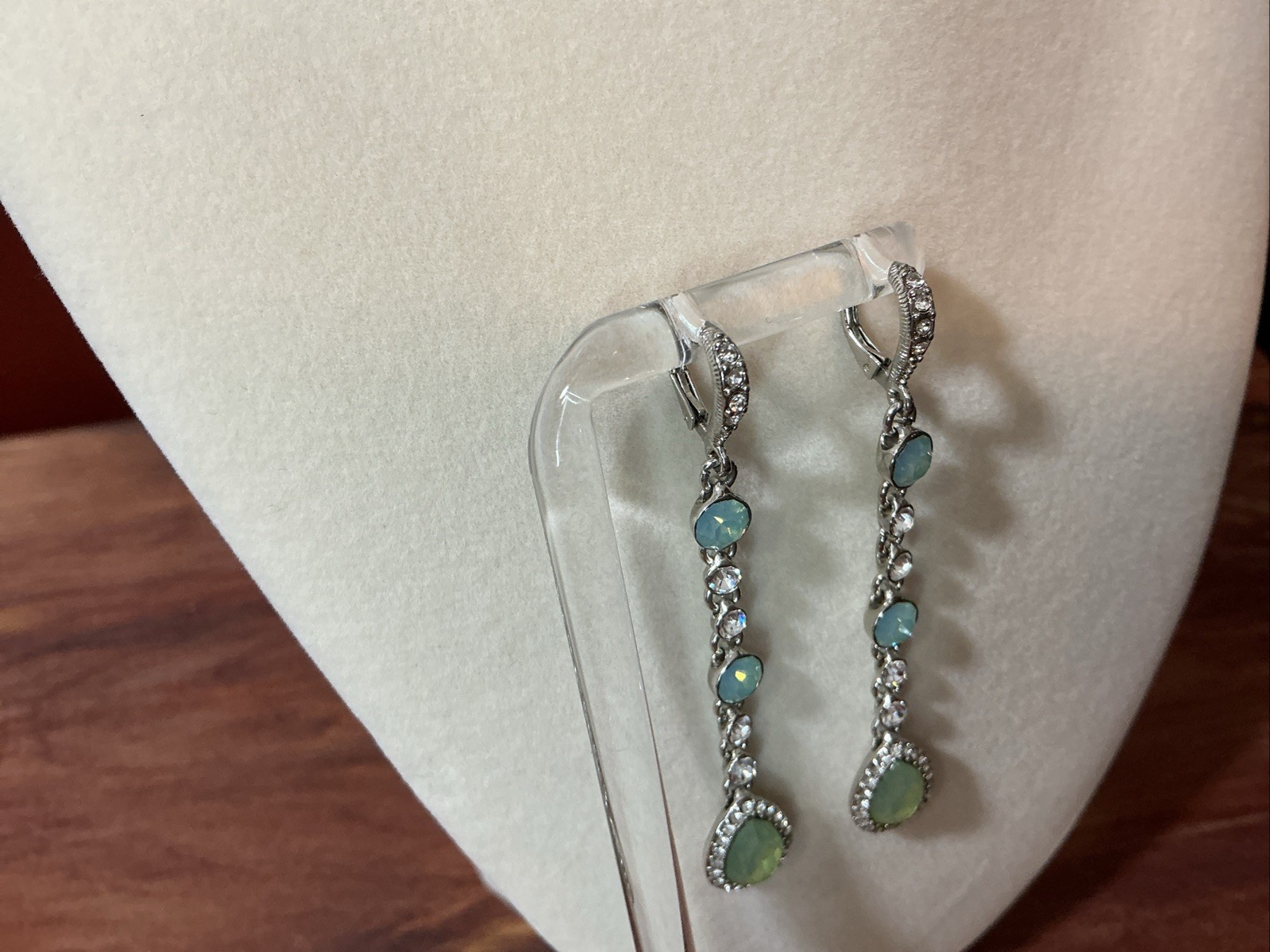 Gorgeous Givenchy Linear Dangle Earrings Silver T… - image 2