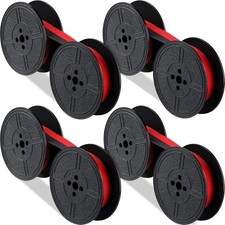 4 Pairs Universal Typewriter Ribbon, Red Twin Spool Typewriter Ink Ribbon, Twin thumbnail