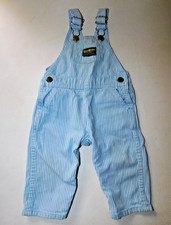 Oshkosh B'Gosh Vestbak Striped Denim Bib Overalls Size 18 Mos Snap Legs USA