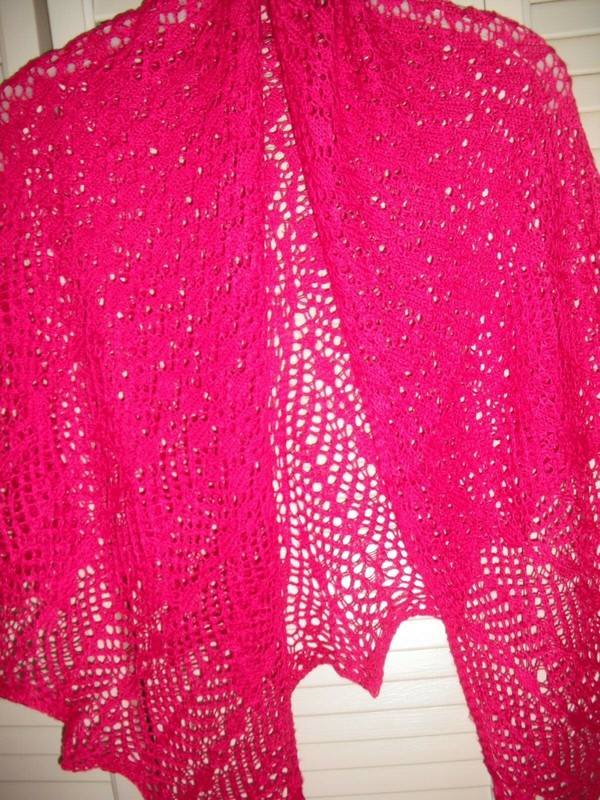 WOMEN'S SHAWL HAND KNIT COTTON/BAMBOO NEW    #55