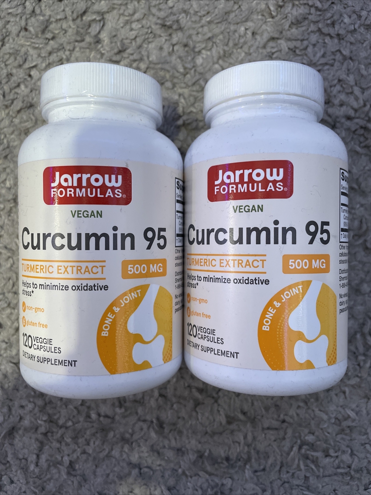 2 X Jarrow Formulas Curcumin 95 Turmeric Extract 500mg, 120 Capsules