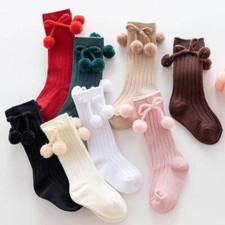 In Tube Socks Loveliness High Ankle Knee Socks Princess Pom Pom Baby Stocking