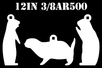 12'' Steel Shooting Targets - 3/8'' AR500 Prairie Dog Animal Silhouette Hanger 3pc