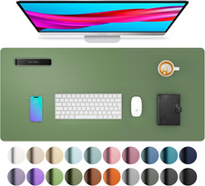 Leather Desk Pad Protector, Mouse Pad, Office Desk Mat, Non-Slip PU Leather Desk