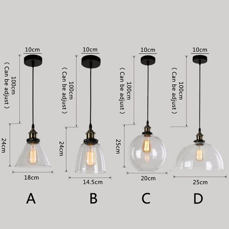 Glass Pendant Light Kitchen Hanging Lights Bar Chandelier Lighting