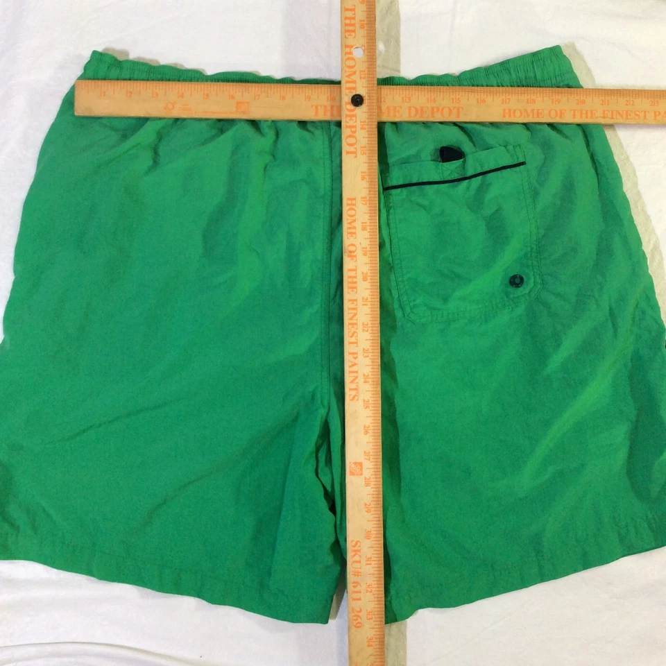 Chaps 泳裤男式 2XL 绿色短裤 Baggies 抽绳网眼衬里口袋 — 第 2/4 张图片