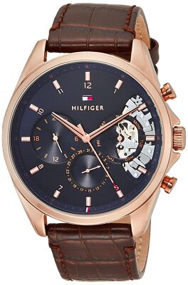 Tommy Hilfiger Watch Baker 1710453 Navy Leather Belt Quartz | eBay