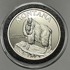 Montana Statehood Centennial Goat Proof Coin 1 Troy Oz .999 Fine Silver Round