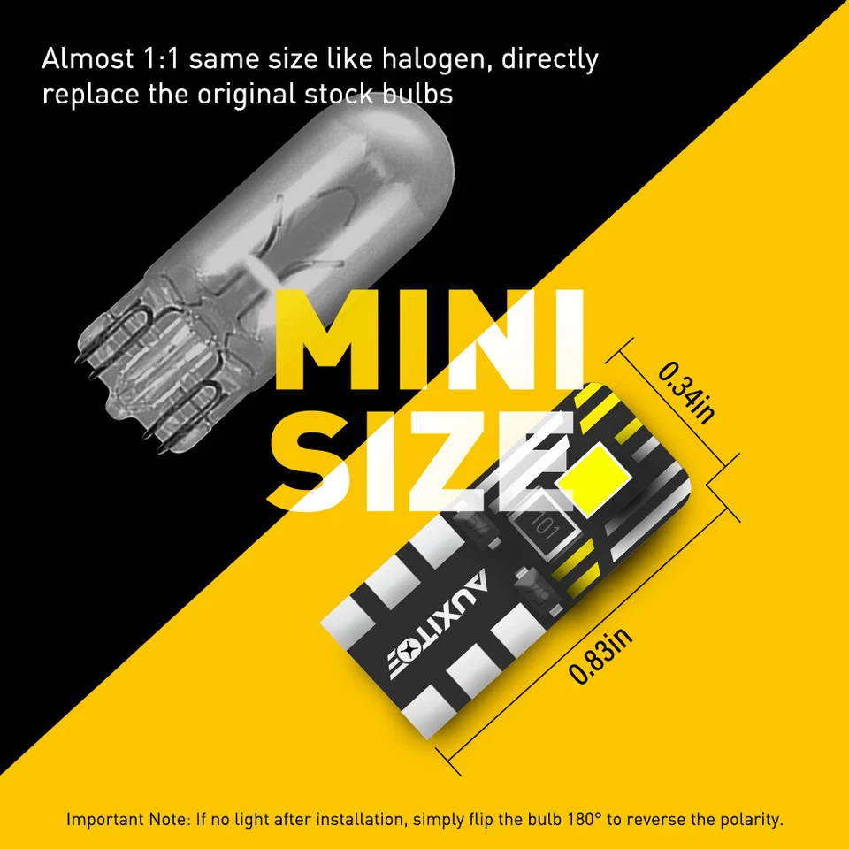 Duradero T10 194 Blanco LED SMD Marcador Lateral Placa de Estacionamiento Bombilla 1~10 Juego Foto 2 de 4