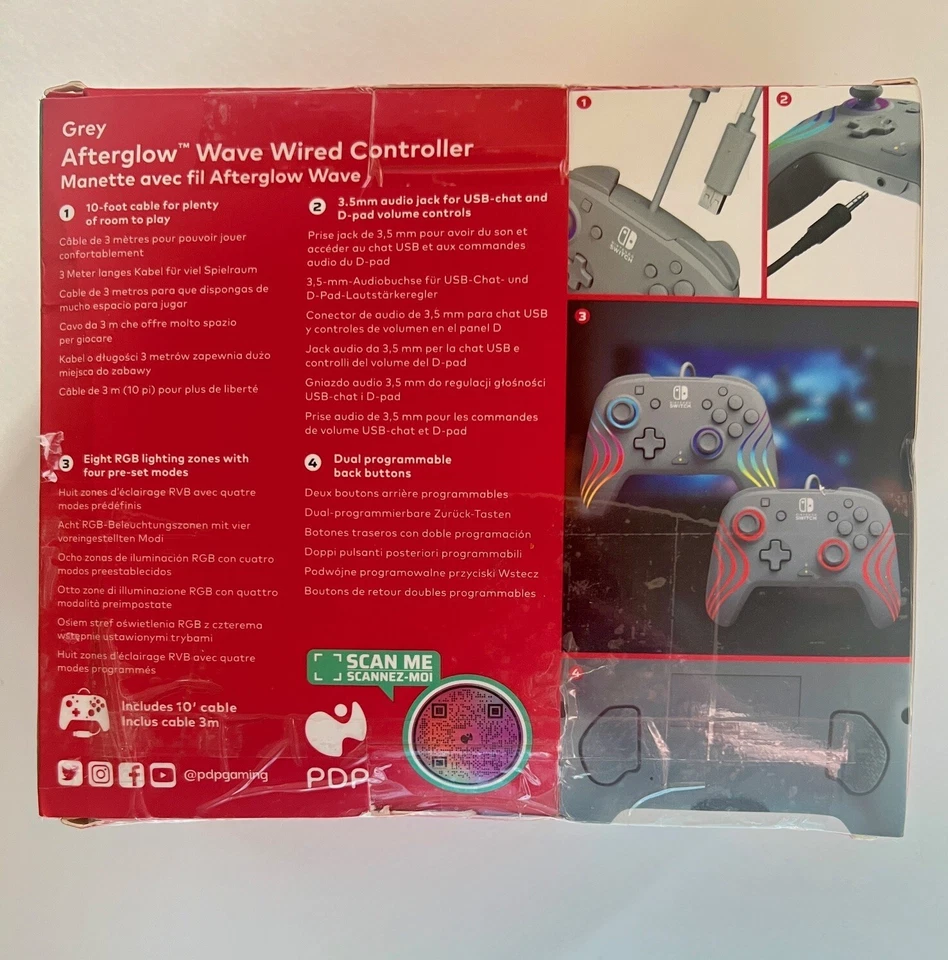 PDP Afterglow Wave Wired Controller: Grey - Nintendo Switch - Image 3 of 3