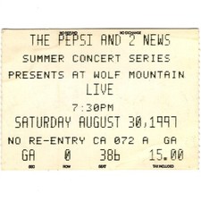 LIVE & LUSCIOUS JACKSON Concert Ticket Stub PARK CITY UTAH 8/30/97 WOLF MOUNTAIN