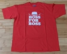 Vtg ROSS FOR BOSS T Shirt XL Hanes MADE IN USA Red ROSS PEROT President Campaign