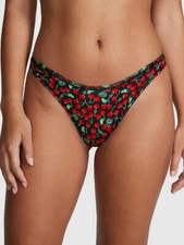 Victoria's Secret PINK - L Smooth Cotton High-Leg Thong Panty Black Cherry Large