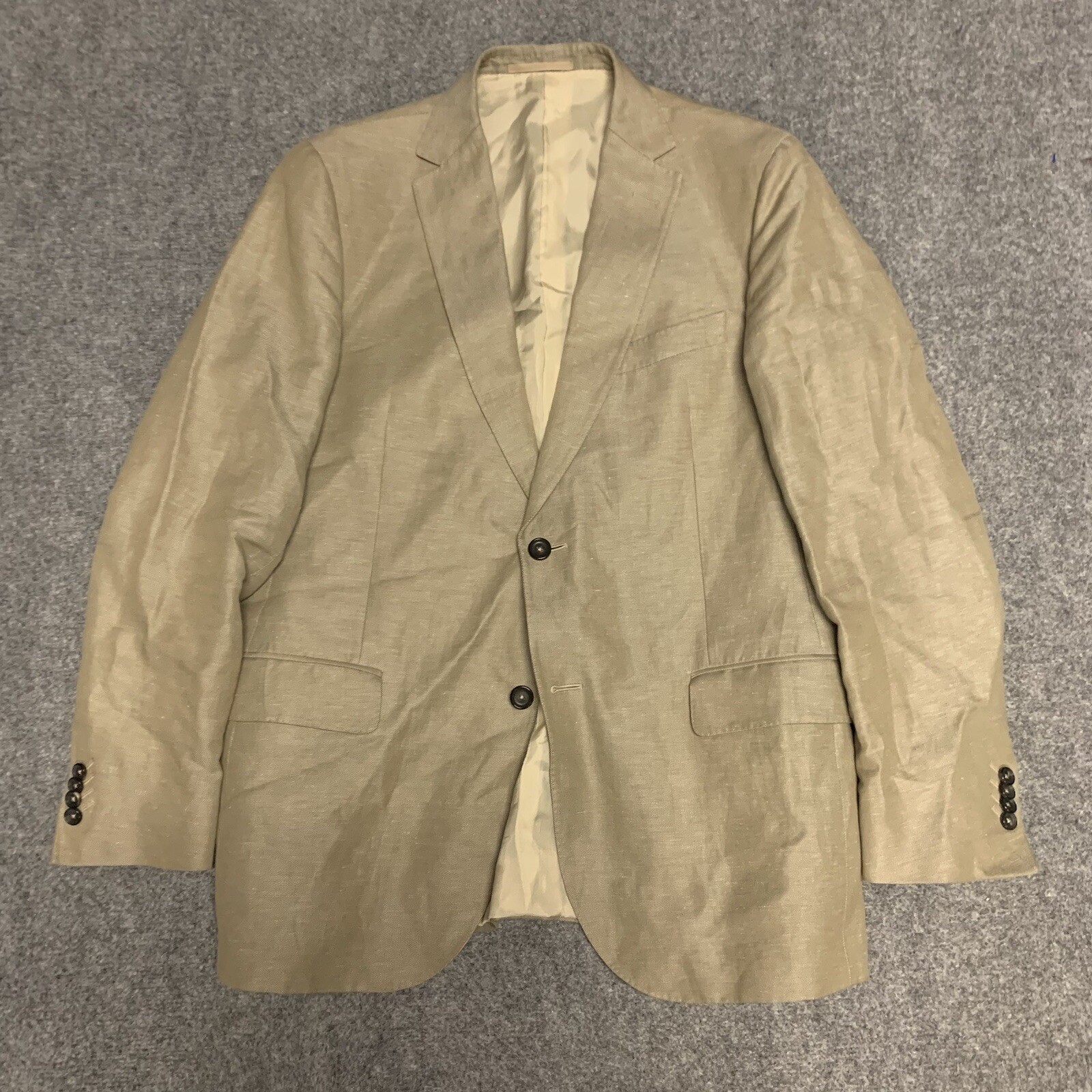 Z Zegna Light Blazer Jacket Linen Cotton 2 Button Mens Size 52R 42R