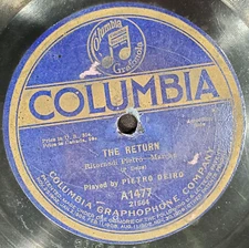 SALE 1920 Pietro Deiro G+ 78 RPM 10 inch Columbia Repress A1477 The Return